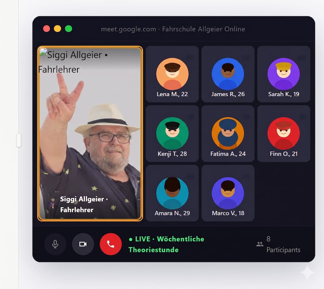 Siggi Allgeier – Live Google Meet Session mit Schülern